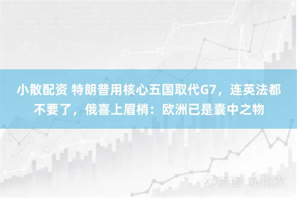 小散配资 特朗普用核心五国取代G7，连英法都不要了，俄喜上眉梢：欧洲已是囊中之物