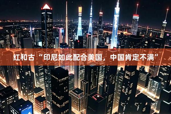红和古 “印尼如此配合美国，中国肯定不满”